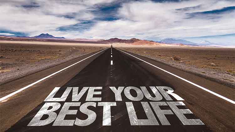 Live Your Best Life written on desert road