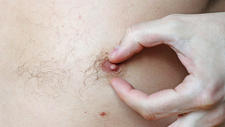 Male hairy nipple. Nipple with hair. Easy erotica and humor. Without epilation. Male hand. Bdsm